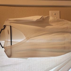 1X White Ribbed Blouse